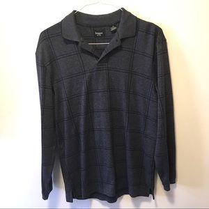 Haggar Blue Long Sleeved Polo